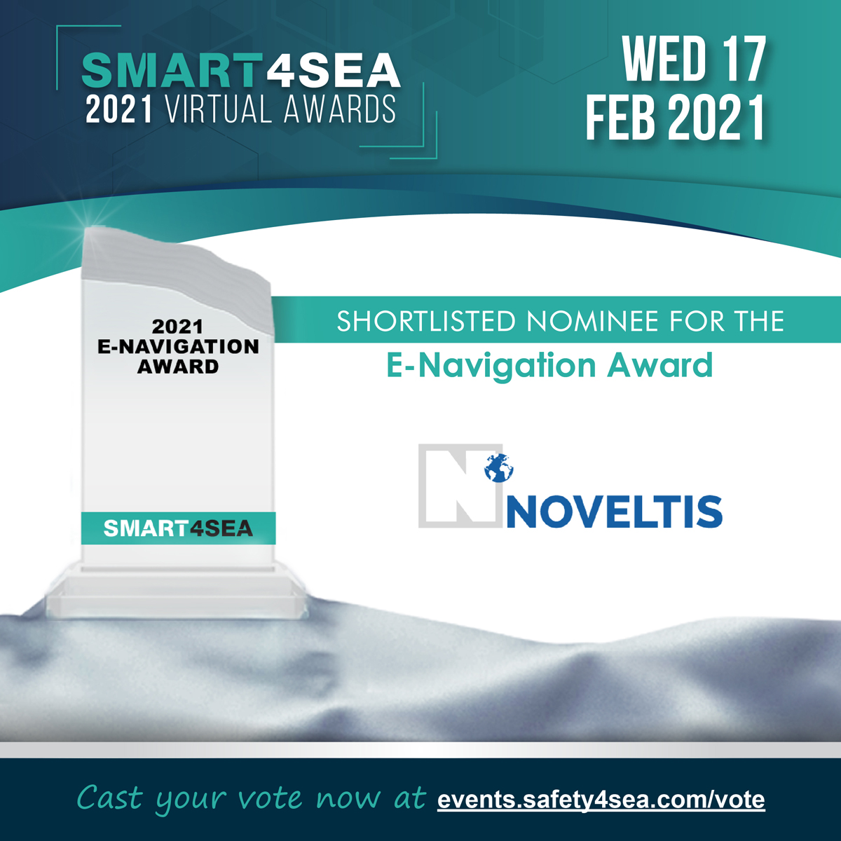 smart4sea - e-Navigation award for NOVELTIS, enovOcean